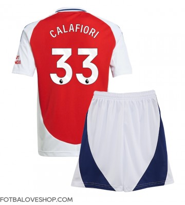 Arsenal Riccardo Calafiori #33 Dětské Domácí Dres 2024-25 Krátký Rukáv (+ trenýrky)